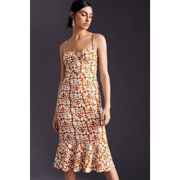 Anthropologie Dresses & Skirts - Anthropologie Hutch Floral Slim Midi Dress Sweetheart Neck Strappy Size XL NEW